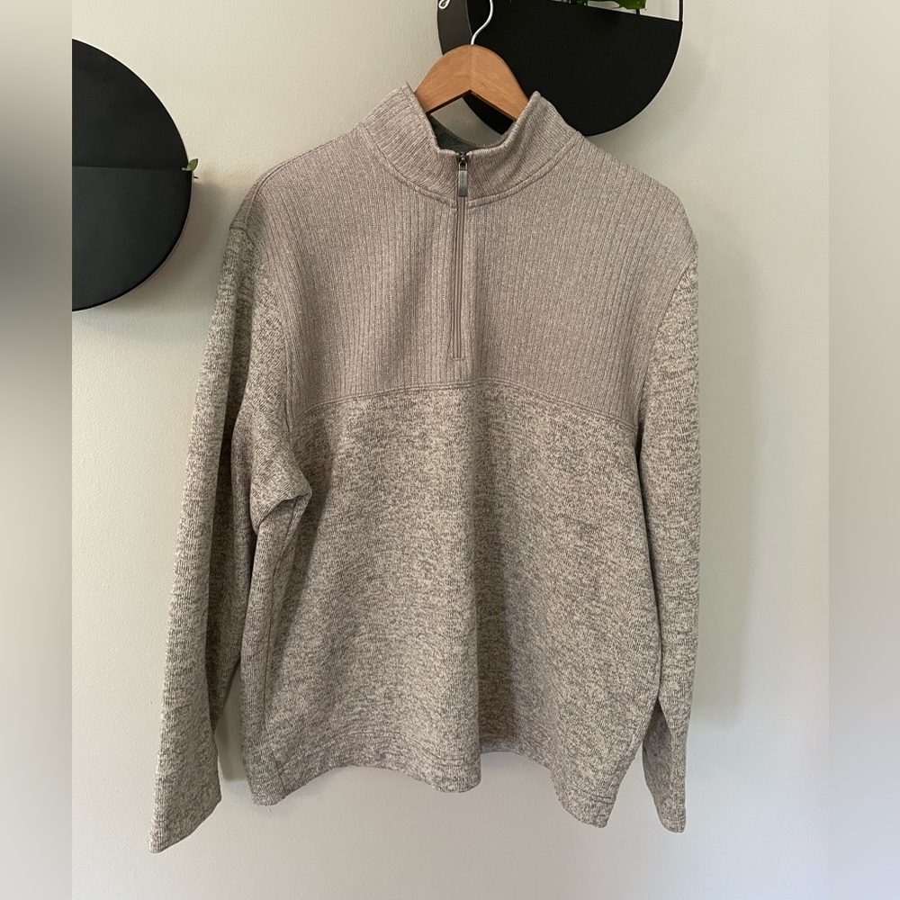 Van Heusen Flex Men’s Gray Knit & Fleece Quarter Zip Size XL